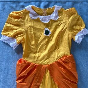 Princess Daisy Yellow Dress Super Mario Halloween Party Costume Cosplay Medium